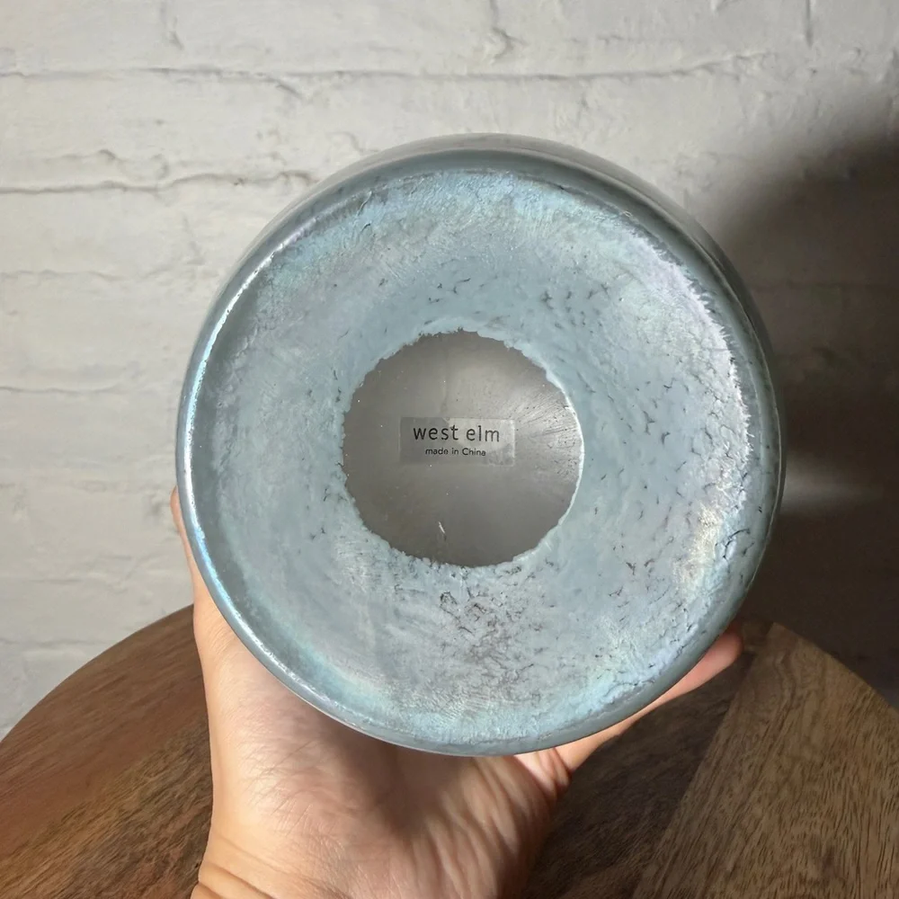 West Elm Silver Glass Vase